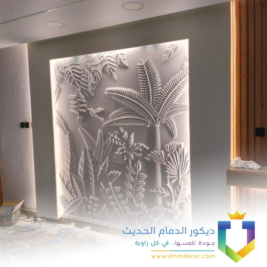 اشكال ديكور حفر ليزر في حي الجوهرة بالجبيل