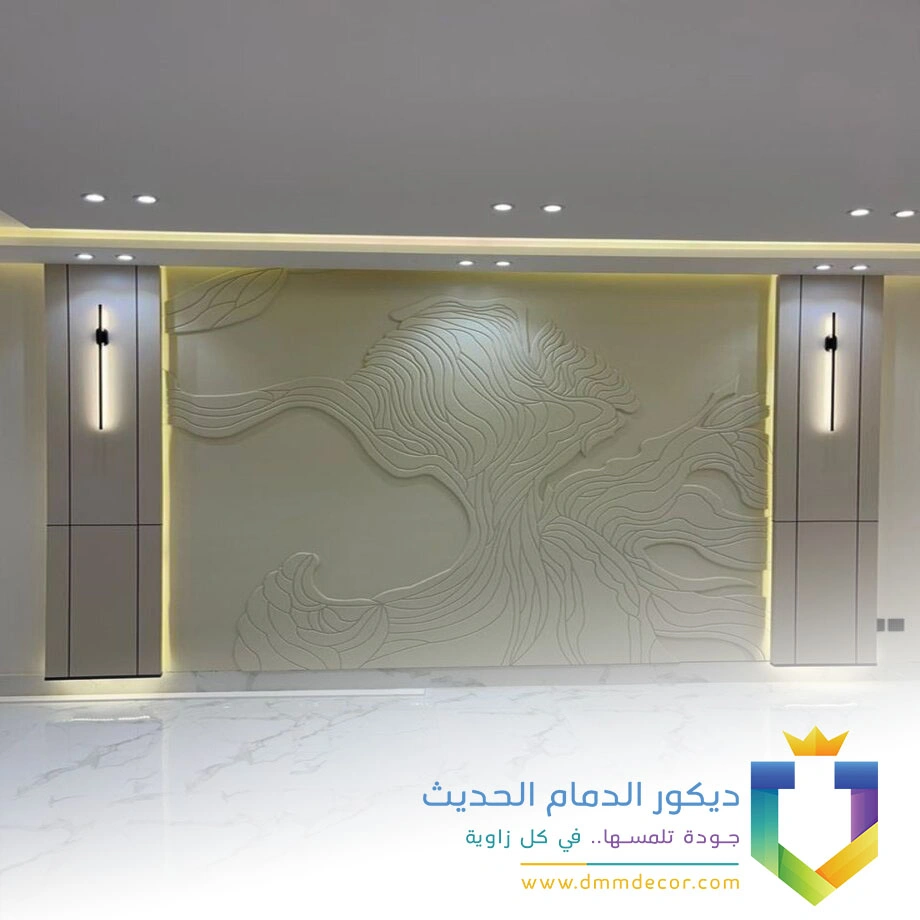 ديكور خشبي محفور للجدران حي طيبة بالجبيل